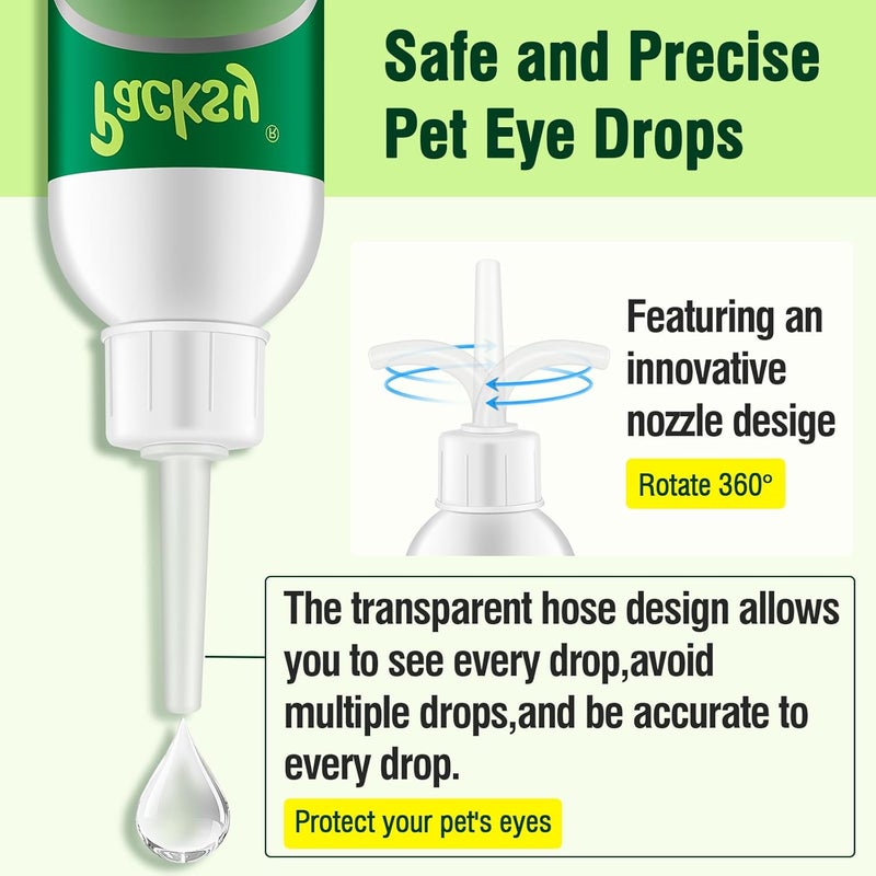 Packsy 2 * 120ml/4.06fl oz Pet Eye Drops for Dogs and Cats,Solution for Redness,Itching and Tear Stains,Fast-Acting,Safe for All Breeds and Sizes,2pcs - Image 5
